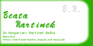 beata martinek business card