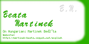 beata martinek business card